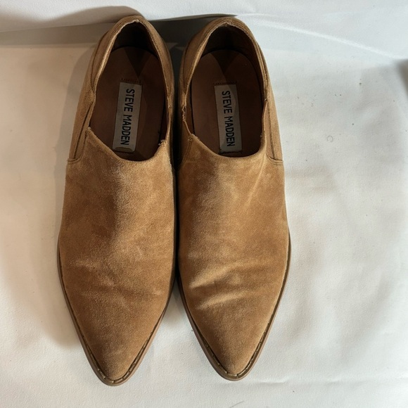 STEVE MADDEN Sz 8 Low Top Western Style Booties Suede Slip On Pointy Toe Boho - Picture 3 of 12